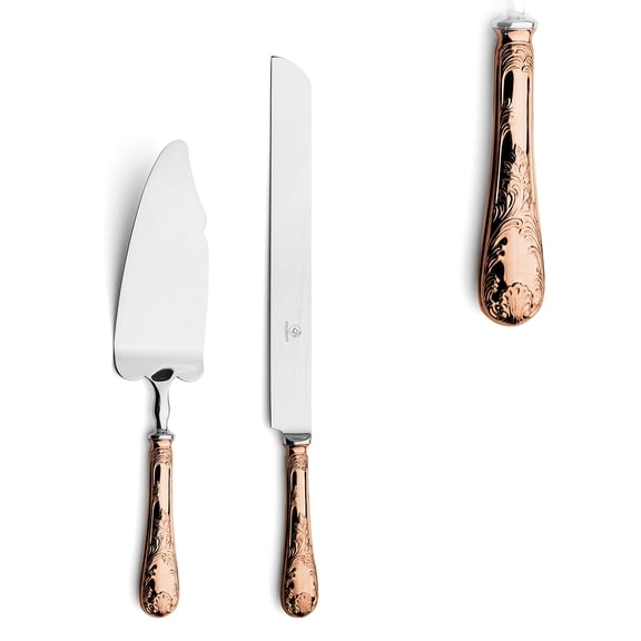 OTW PAVILION 2 Piece Wedding Cake Server Set,18/10 Rose Gold Stainless Steel Dessert Set Pie Server Cake Cutter Knife for Birthday,Anniversary,Holiday,Baby Shower,Party Y101