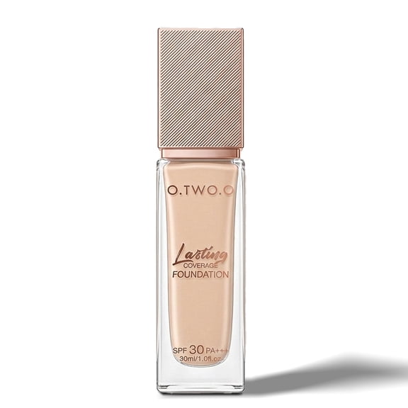 O.TWO.O HC004 Full Coverage Foundation – Oil-Control Waterproof Matte Vegan Liquid Makeup, Light Beige
