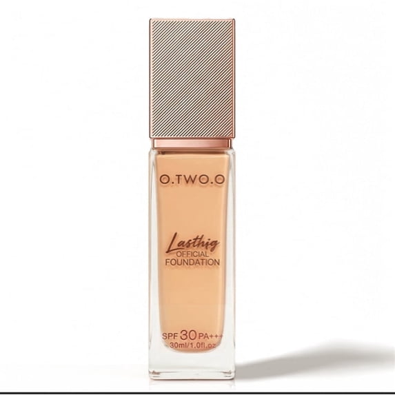 O.TWO.O HC004 Full Coverage Foundation – Oil-Control Waterproof Matte Vegan Liquid Makeup, Warm Almond