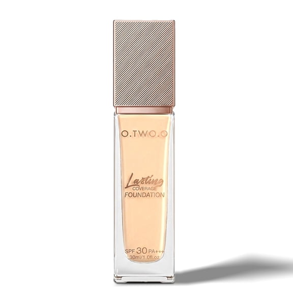 O.TWO.O HC004 Full Coverage Foundation – Oil-Control Waterproof Matte Vegan Liquid Makeup, Nude Beige