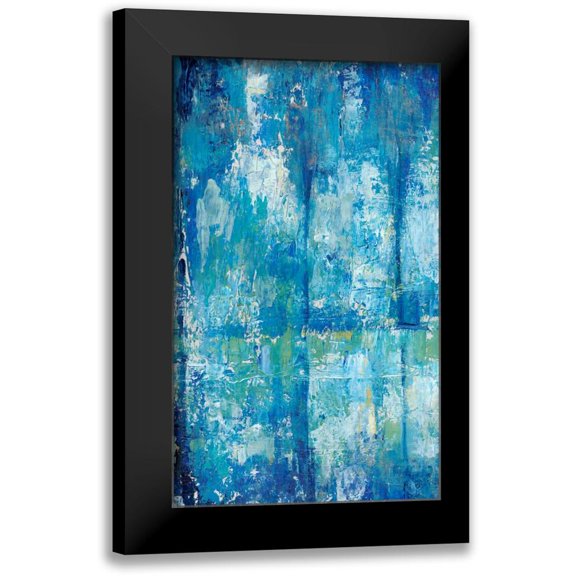 OToole, Tim 10x14 Black Modern Framed Museum Art Print Titled - Blue Reflection Triptych III