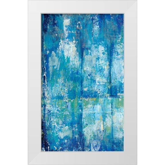 OToole, Tim 10x14 White Modern Wood Framed Museum Art Print Titled - Blue Reflection Triptych III