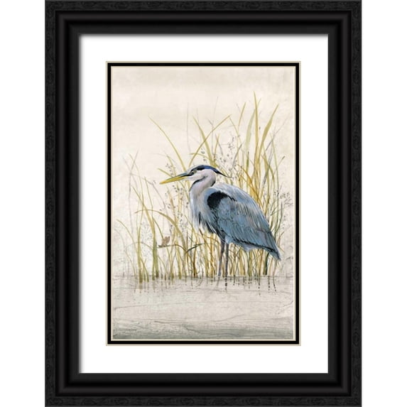OToole, Tim 11x14 Black Ornate Wood Framed with Double Matting Museum Art Print Titled - Heron Sanctuary II
