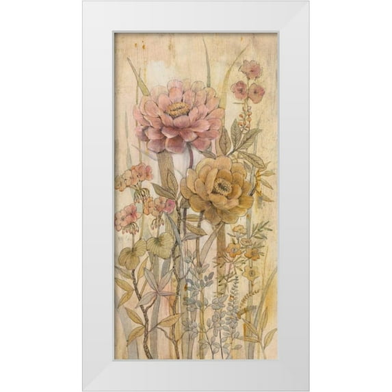 OToole, Tim 11x18 White Modern Wood Framed Museum Art Print Titled - Floral Chinoiserie II