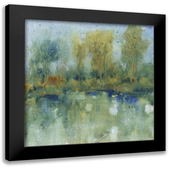 OToole, Tim 12x12 Black Modern Framed Museum Art Print Titled - Pond Reflection I