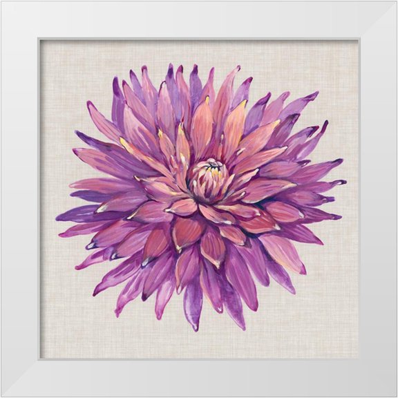 OToole, Tim 12x12 White Modern Wood Framed Museum Art Print Titled - Floral Portrait on Linen II