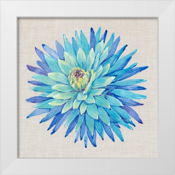 OToole, Tim 12x12 White Modern Wood Framed Museum Art Print Titled - Floral Portrait on Linen I