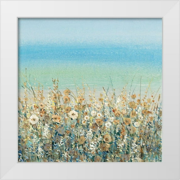 OToole, Tim 12x12 White Modern Wood Framed Museum Art Print Titled - Shoreline Flowers II