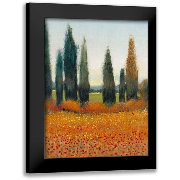 OToole, Tim 12x14 Black Modern Framed Museum Art Print Titled - Cypress Trees I