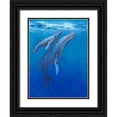 thumbnail image 1 of OToole, Tim 12x14 Black Ornate Wood Framed with Double Matting Museum Art Print Titled - Under Sea Whales I, 1 of 4