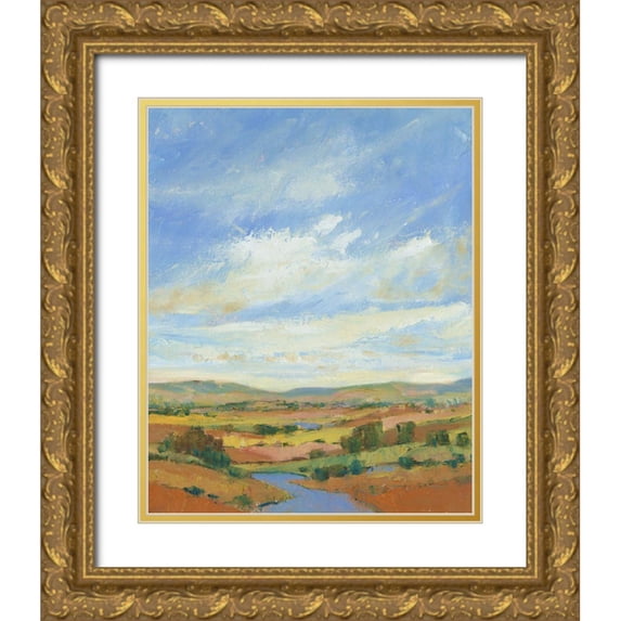 OToole, Tim 12x14 Gold Ornate Wood Framed with Double Matting Museum Art Print Titled - Fertile Land I