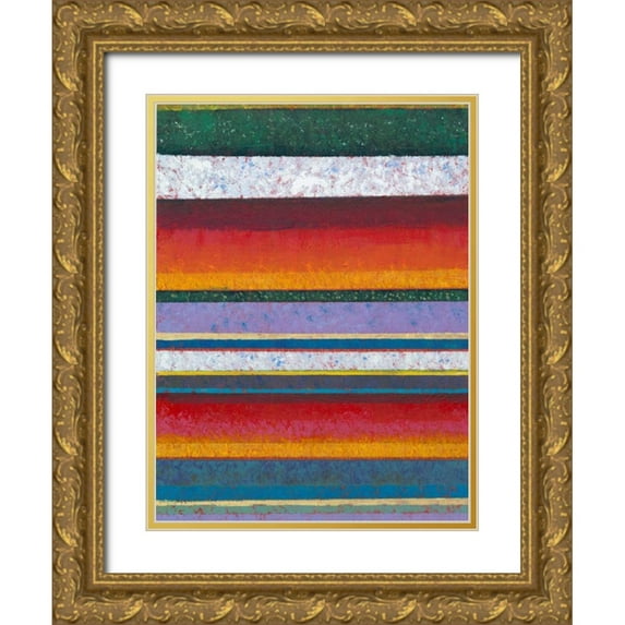 OToole, Tim 12x14 Gold Ornate Wood Framed with Double Matting Museum Art Print Titled - Tulip Fields II