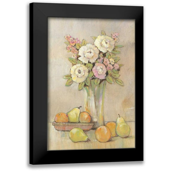 OToole, Tim 13x18 Black Modern Framed Museum Art Print Titled - Still Life Study Flowers and Fruit I