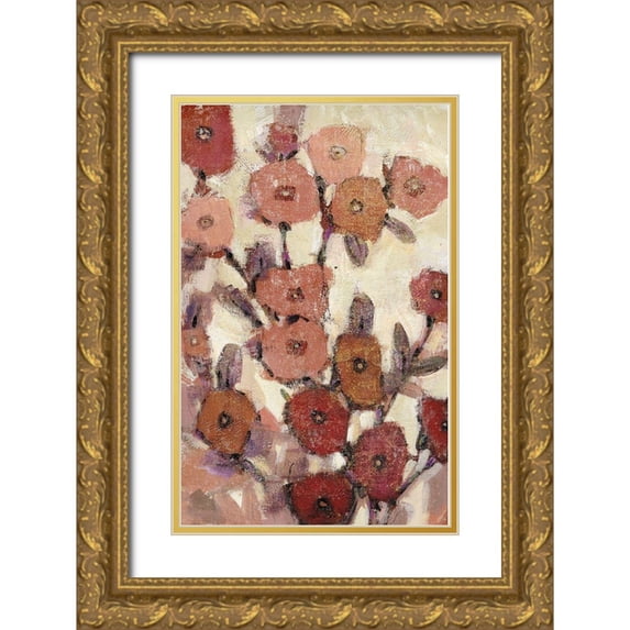 OToole, Tim 13x18 Gold Ornate Wood Framed with Double Matting Museum Art Print Titled - Floral Patterns II