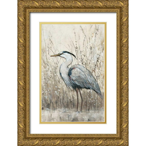 OToole, Tim 13x18 Gold Ornate Wood Framed with Double Matting Museum Art Print Titled - Hunt in Shallow Waters II