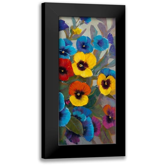 OToole, Tim 13x24 Black Modern Framed Museum Art Print Titled - Pansy Panel III