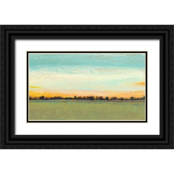 OToole, Tim 14x10 Black Ornate Wood Framed with Double Matting Museum Art Print Titled - Morning in the Meadow II