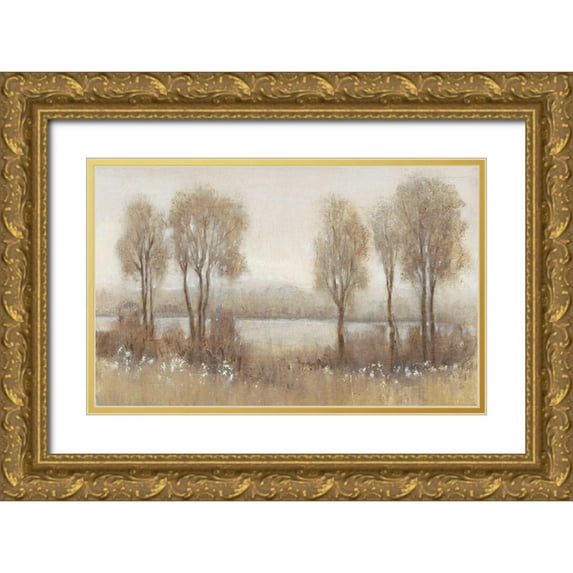 OToole, Tim 14x10 Gold Ornate Wood Framed with Double Matting Museum Art Print Titled - Rainy Afternoon II