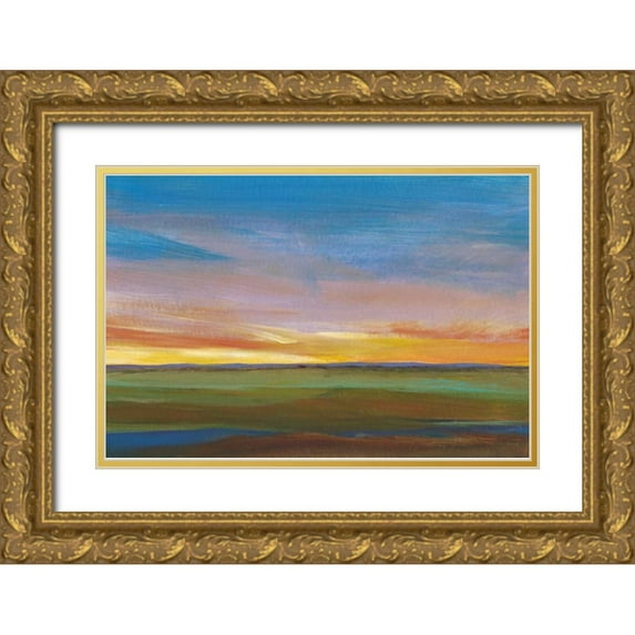 OToole, Tim 14x11 Gold Ornate Wood Framed with Double Matting Museum Art Print Titled - Fading Light II