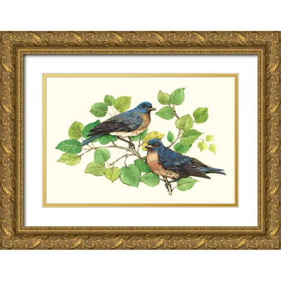 OToole, Tim 14x11 Gold Ornate Wood Framed with Double Matting Museum Art Print Titled - Song Birds I