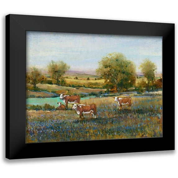 OToole, Tim 14x12 Black Modern Framed Museum Art Print Titled - Field of Cattle II