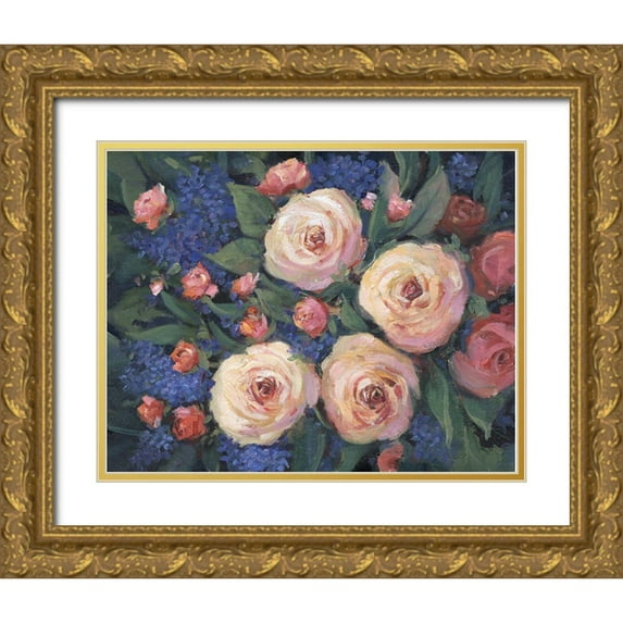 OToole, Tim 14x12 Gold Ornate Wood Framed with Double Matting Museum Art Print Titled - Floral Touch II