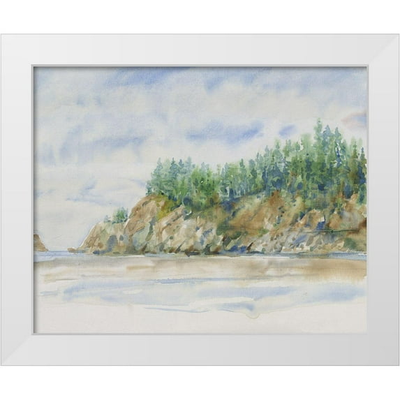 OToole, Tim 14x12 White Modern Wood Framed Museum Art Print Titled - Watercolor Shore I