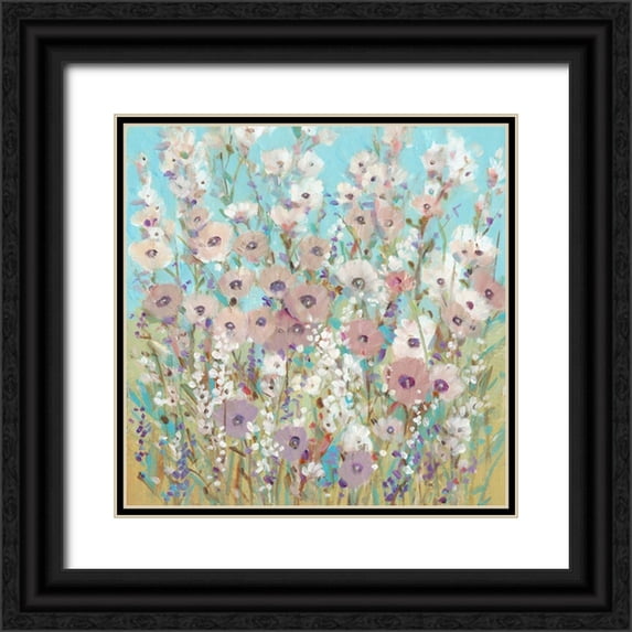 OToole, Tim 15x15 Black Ornate Wood Framed with Double Matting Museum Art Print Titled - Mixed Flowers II
