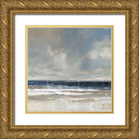 OToole, Tim 15x15 Gold Ornate Wood Framed with Double Matting Museum Art Print Titled - Embellished Distant Land II