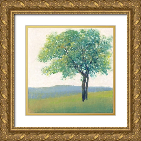 OToole, Tim 15x15 Gold Ornate Wood Framed with Double Matting Museum Art Print Titled - Solitary Tree II