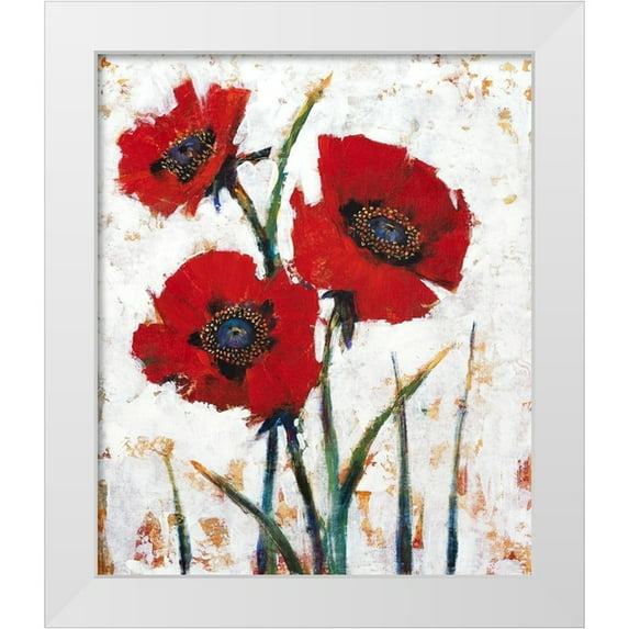 OToole, Tim 15x17 White Modern Wood Framed Museum Art Print Titled - Red Poppy Fresco I