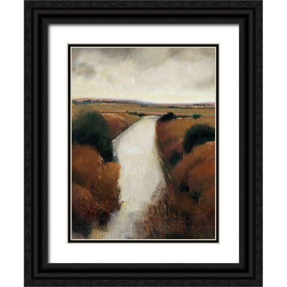 OToole, Tim 15x18 Black Ornate Wood Framed with Double Matting Museum Art Print Titled - Misty River II