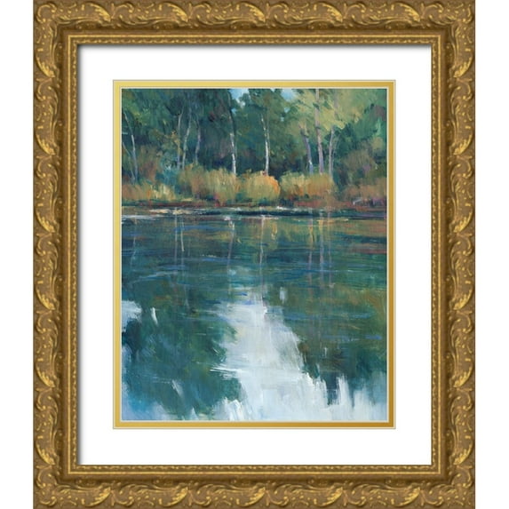 OToole, Tim 15x18 Gold Ornate Wood Framed with Double Matting Museum Art Print Titled - Floating Downstream II