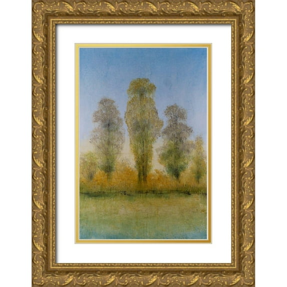 OToole, Tim 17x24 Gold Ornate Wood Framed with Double Matting Museum Art Print Titled - Gilded Trees I