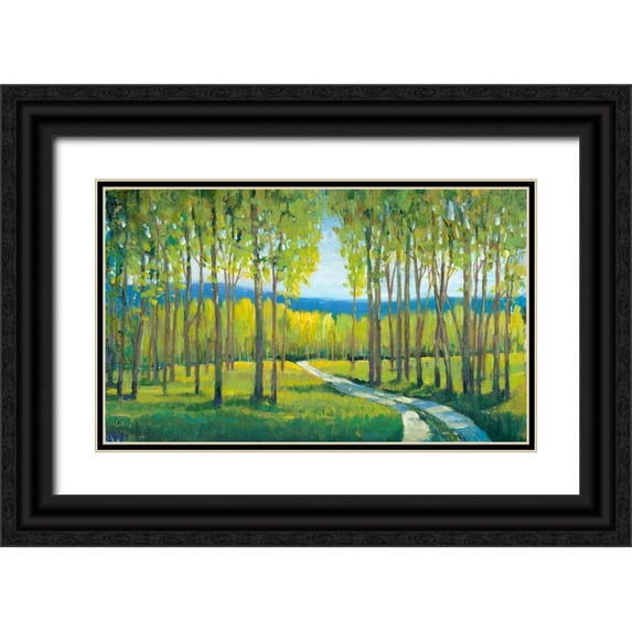 OToole, Tim 18x12 Black Ornate Wood Framed with Double Matting Museum Art Print Titled - Morning Stroll I