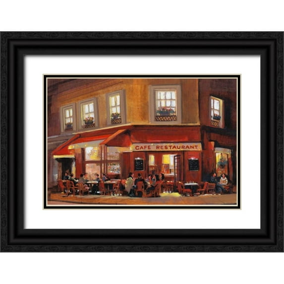 OToole, Tim 18x13 Black Ornate Wood Framed with Double Matting Museum Art Print Titled - Bistro II