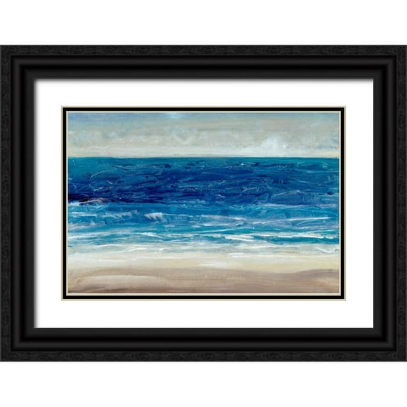 OToole, Tim 18x13 Black Ornate Wood Framed with Double Matting Museum Art Print Titled - Crashing Blue I