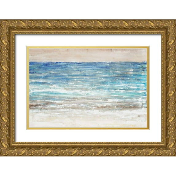 OToole, Tim 18x13 Gold Ornate Wood Framed with Double Matting Museum Art Print Titled - Choppy Water I