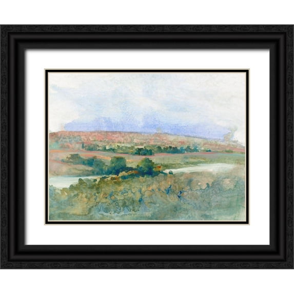 OToole, Tim 18x15 Black Ornate Wood Framed with Double Matting Museum Art Print Titled - Hilltop Vista I
