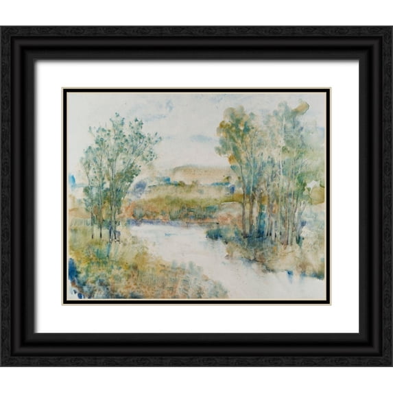 OToole, Tim 18x15 Black Ornate Wood Framed with Double Matting Museum Art Print Titled - Trees on the Creek I