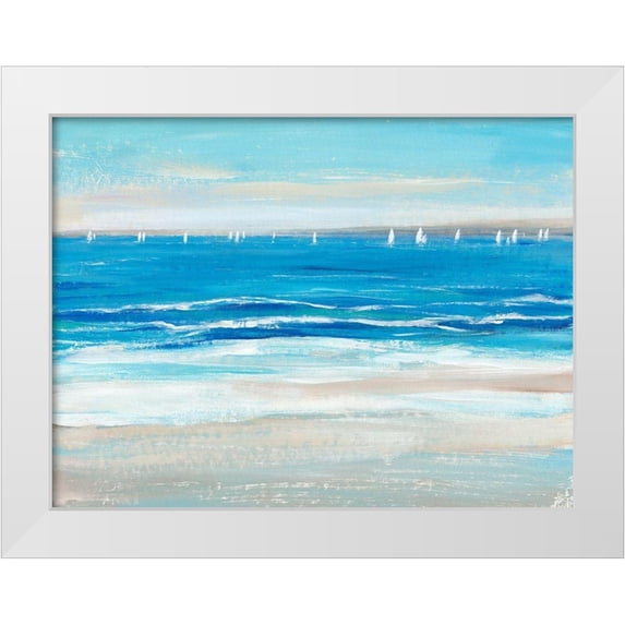 OToole, Tim 18x15 White Modern Wood Framed Museum Art Print Titled - Low Cerulean Tide I
