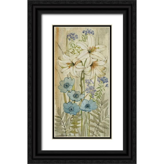 OToole, Tim 18x32 Black Ornate Wood Framed with Double Matting Museum Art Print Titled - Lily Chinoiserie I