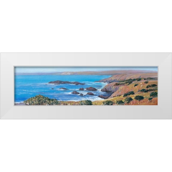 OToole, Tim 18x8 White Modern Wood Framed Museum Art Print Titled - Panoramic Ocean View I