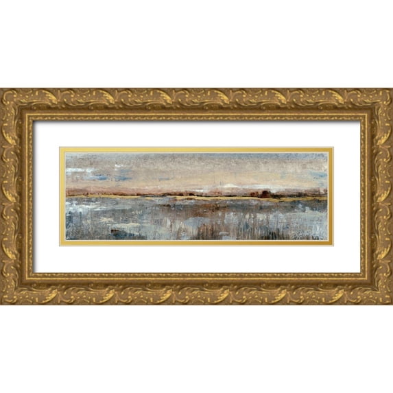 OToole, Tim 18x9 Gold Ornate Wood Framed with Double Matting Museum Art Print Titled - Embellished Grey Mist I