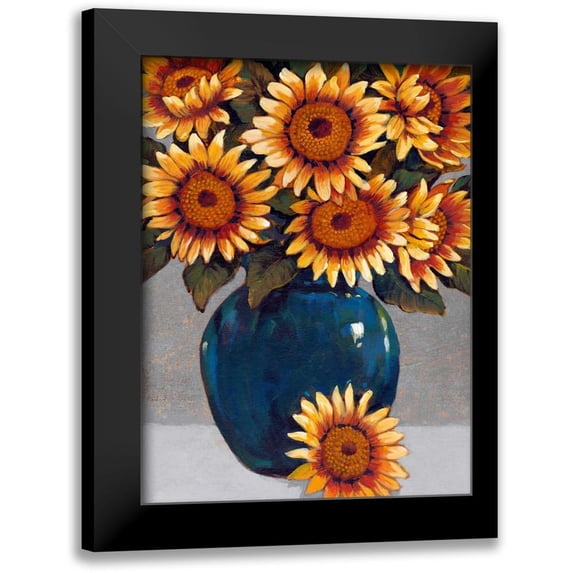 OToole, Tim 19x24 Black Modern Framed Museum Art Print Titled - Vase of Sunflowers I