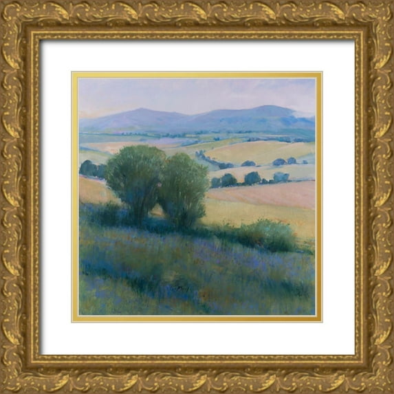 OToole, Tim 20x20 Gold Ornate Wood Framed with Double Matting Museum Art Print Titled - Lavender Hillside I