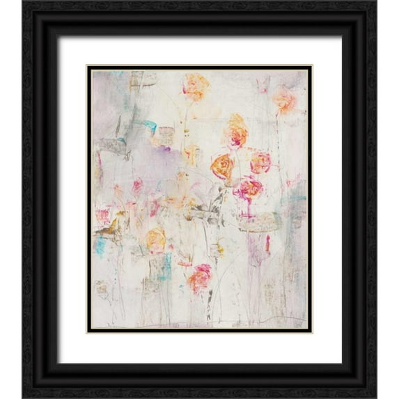 OToole, Tim 20x23 Black Ornate Wood Framed with Double Matting Museum Art Print Titled - Spotted Garden II