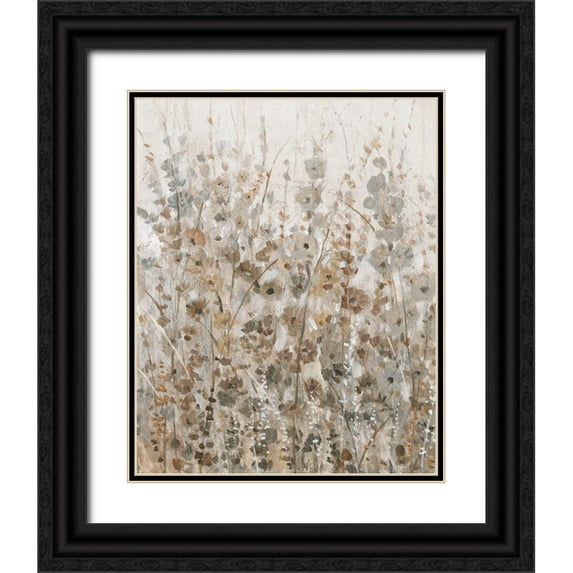 OToole, Tim 20x24 Black Ornate Wood Framed with Double Matting Museum Art Print Titled - Early Fall Flowers I