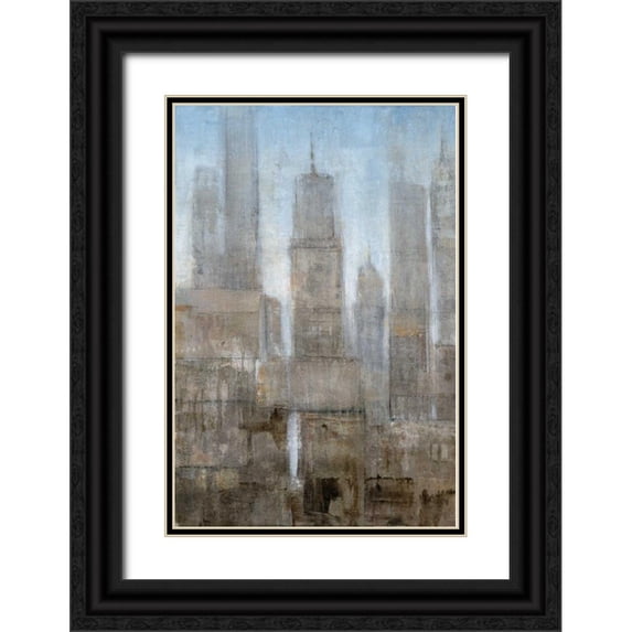 OToole, Tim 23x32 Black Ornate Wood Framed with Double Matting Museum Art Print Titled - City Midst I