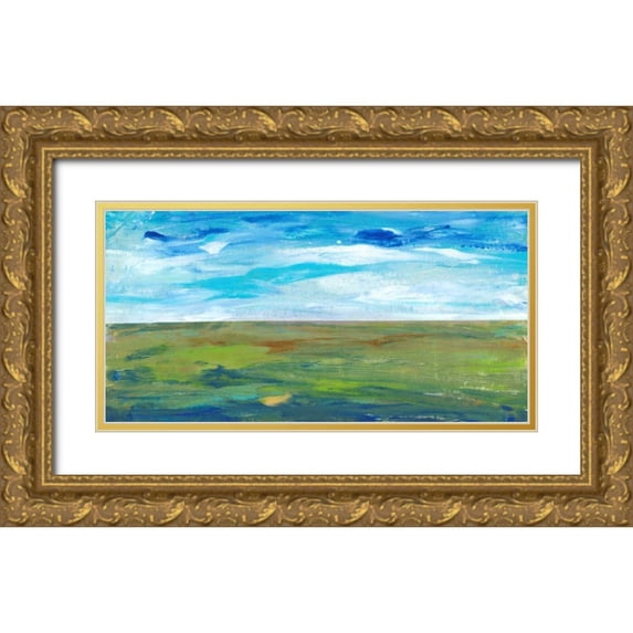 OToole, Tim 24x14 Gold Ornate Wood Framed with Double Matting Museum Art Print Titled - Vast Land II